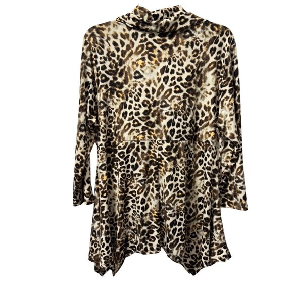Chaus New York Animal Print Cowl Neck Top Sz XL tunic - Picture 10 of 12